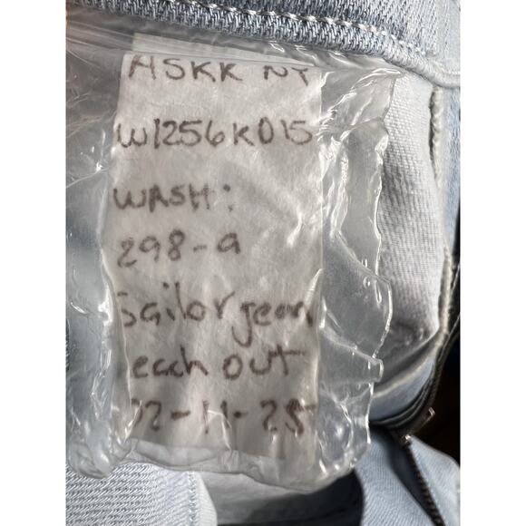 ASKK NY Sailor Pants Light Wash Wide Leg Jeans In Bleachout Blue - Picture 12 of 12